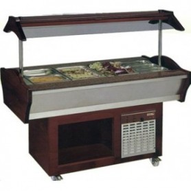 BUFFET MIXTE CENTRAL MOBILE Froid & chaud - 6 bacs