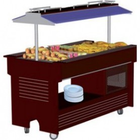 BUFFET MIXTE CENTRAL MOBILE Froid & chaud - 4 bacs - 